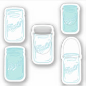 Mason Jars Custom Rustic Wedding Sticker Set (Vorderseite)