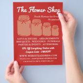 Mason Jars, Florist, Werbung in Florenz Flyer (Hand)