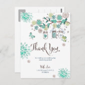 Mason Jars Garden Wedding | Dankeschön Karte (Vorne/Hinten)
