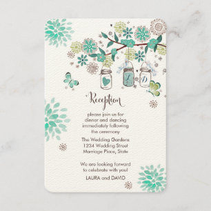 Mason Jars Garden Wedding Empfang Card Begleitkarte