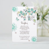 Mason Jars Garden Wedding Empfang Card Begleitkarte (Stehend Vorderseite)