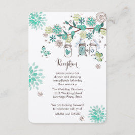 Mason Jars Garden Wedding Empfang Card Begleitkarte