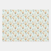 Mason Jars Green Orange Florals Greenery Geschenkpapier Set (Vorderseite)