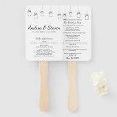 Mason Jars Hochzeitsprogramm Fan. Jar-Menü ausgese Fächer (Vorne und Hinten)