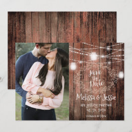 Mason Jars Lights Baby Breath Save the Date rustik Einladung