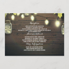 Mason Jars Lights Hochzeit im Herbst Gastinformati Begleitkarte
