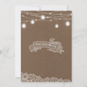 Mason Jars Lights Lace Rustikale Hochzeitseinladun Einladung (Rückseite)