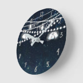 Mason Jars & Lights Night Abend Starry Sky Runde Wanduhr (Winkel)