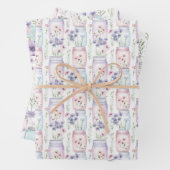 Mason Jars Lila Pink Florals Grüne Geschenkpapier Set (Beispiel)