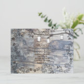 Mason Jars & Love Birds Rustikale Branch Einladung (Stehend Vorderseite)