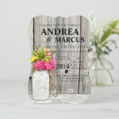 Mason Jars mit Wildblumen 12x18 Wedding Einladung (Stehend Vorderseite)