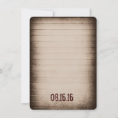 Mason Jars Rustic Country Wood Wedding Einladungen (Rückseite)