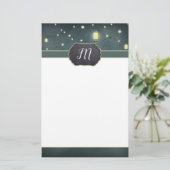 Mason Jars Sommernacht Mit Monogramm Briefpapier (Stehend Vorderseite)