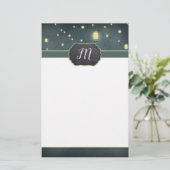 Mason Jars Sommernacht Mit Monogramm Briefpapier (Stehend Vorderseite)
