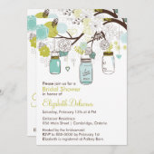 Mason Jars Spring Floral Brautparty Einladung (Vorne/Hinten)