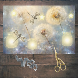 Mason Jars Stars Dragonflies und Dandelion Seeds Seidenpapier
