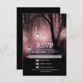 Mason Jars String Lights Elegante RSVP-Karte RSVP Karte (Vorne/Hinten)