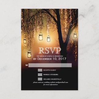 Mason Jars String Lights Elegante RSVP-Karte RSVP Karte