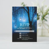Mason Jars String Lights Elegante RSVP-Karte RSVP Karte (Stehend Vorderseite)