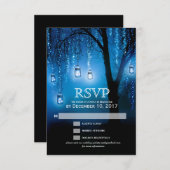 Mason Jars String Lights Elegante RSVP-Karte RSVP Karte (Vorne/Hinten)