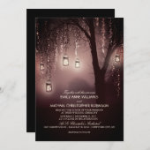 Mason Jars String Lights Elegante Rustikale Hochze Einladung (Vorne/Hinten)
