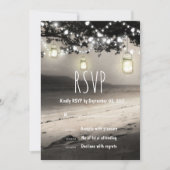 Mason Jars String Lights Elegante Rustikale Hochze Einladung (Vorderseite)