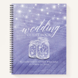 Mason Jars String Lights Floral Wedding Guestbook  Notizblock