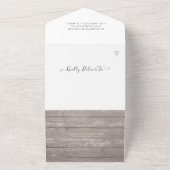 Mason Jars String Lights Rustic Wood Wedding RSVP All In One Einladung (Außenbereich)