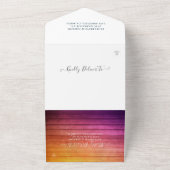 Mason Jars String Lights Rustic Wood Wedding RSVP All In One Einladung (Außenbereich)