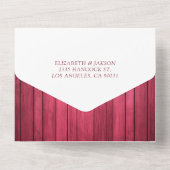 Mason Jars String Lights Rustic Wood Wedding RSVP All In One Einladung (Rückseite)