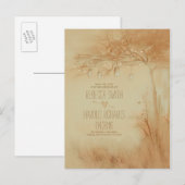 Mason Jars String Lights Tree Save the Date rustik Ankündigungspostkarte (Vorne/Hinten)