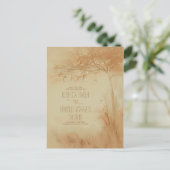 Mason Jars String Lights Tree Save the Date rustik Ankündigungspostkarte (Stehend Vorderseite)