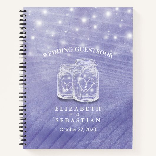 Mason Jars String Lights Wedding Guest Notizblock (Vorderseite)