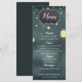 Mason Jars Summer Night Wedding Menu Menükarte (Vorne/Hinten)