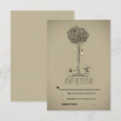 Mason Jars Tree RSVP Karten (Vorne/Hinten)
