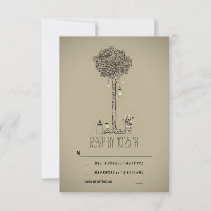 Mason Jars Tree RSVP Karten