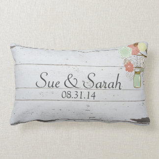 Mason Jars und Blume Hochzeitsgeschenk Lendenkissen