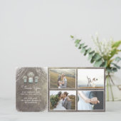 Mason Jars und Gipskraut Rustikale Hochzeit Dankeskarte (Stehend Vorderseite)