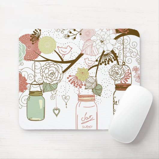Mason Jars und Hübsche Blume Mousepad (Mit Mouse)