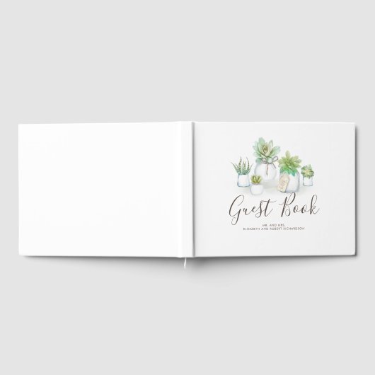 Mason Jars und kleine Sukkulente Moderne Hochzeit Gästebuch (Voll)