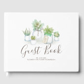 Mason Jars und kleine Sukkulente Moderne Hochzeit Gästebuch (Vorderseite)