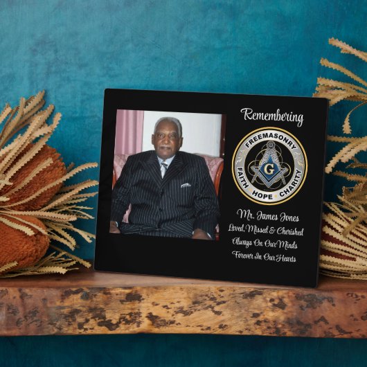 Mason Loved, Missed & Cherished Memorial Plaque Fotoplatte (Seite)
