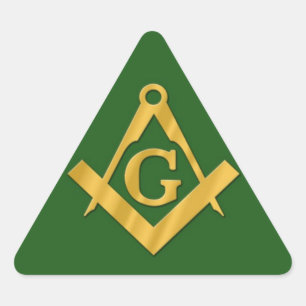 Mason Masonic auf Green Dreieckiger Aufkleber