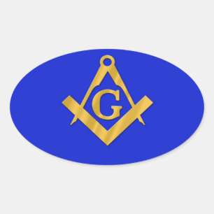 Mason - Masonic Blue Ovaler Aufkleber
