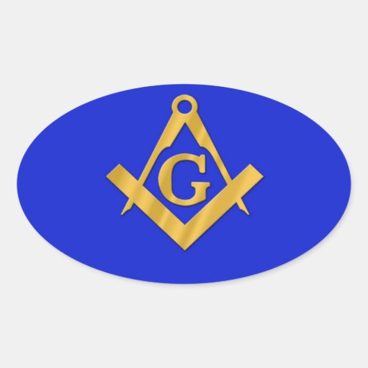 Mason - Masonic Blue Ovaler Aufkleber (Vorderseite)