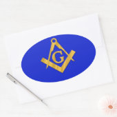 Mason - Masonic Blue Ovaler Aufkleber (Umschlag)