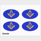 Mason - Masonic Blue Ovaler Aufkleber (Blatt)