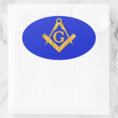 Mason - Masonic Blue Ovaler Aufkleber (Tasche)
