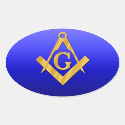 Mason Masonic mit Gradient Blue Ovaler Aufkleber (Vorderseite)