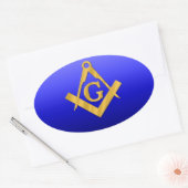 Mason Masonic mit Gradient Blue Ovaler Aufkleber (Umschlag)
